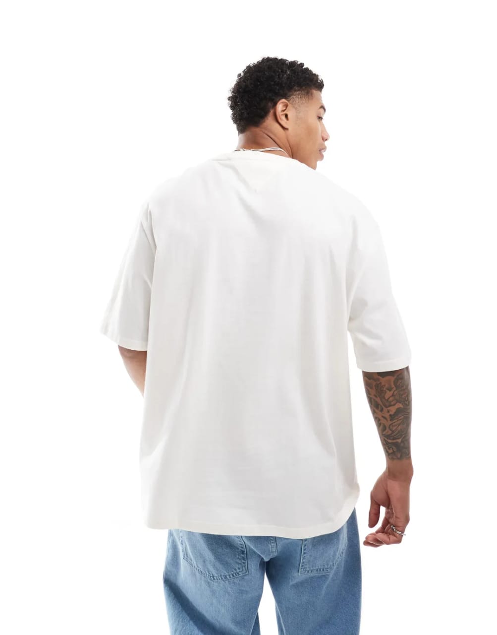 Tommy Hilfiger Oversized Fit Crest Varsity T-Shirt In Off-White