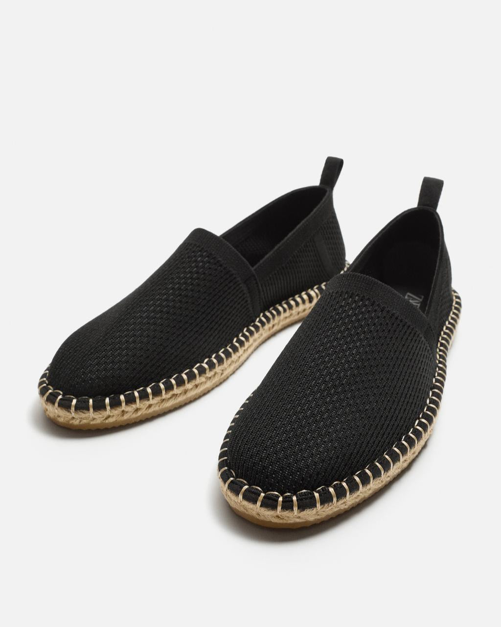 Zara Knitted Fabric Espadrilles in Black