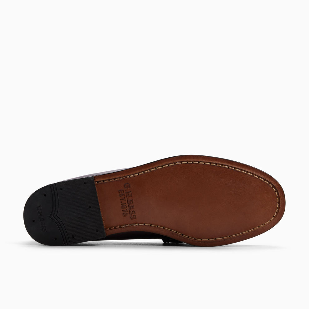 G.H.BASS Lennox Tassel Weejuns Leather Loafers in Wine