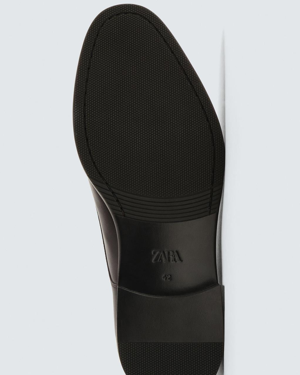 Zara Derby Leather Shoes in Coffee Brown