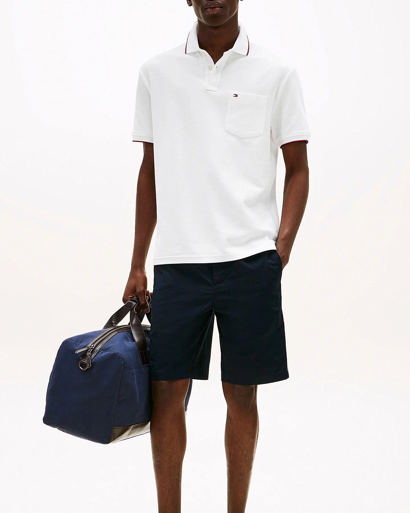 Tommy Hilfiger Classic Fit White Pocket Polo Shirt