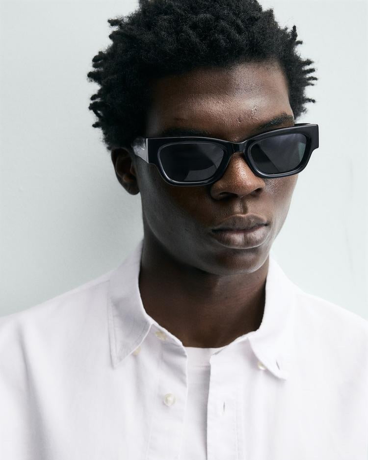 Zara White Textured Oxford Shirt