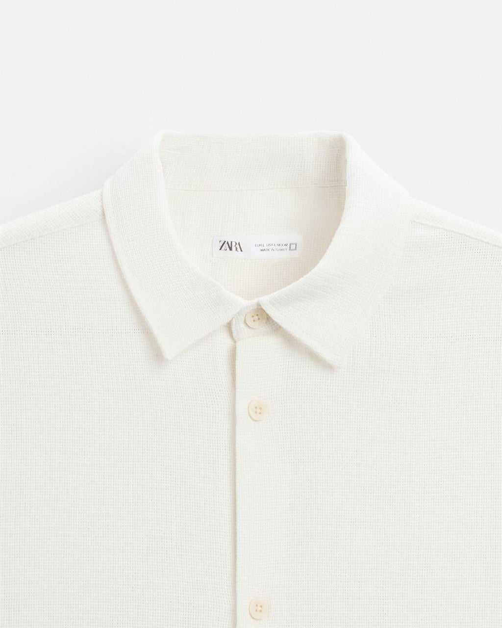 Zara Textured Shirt in Off White