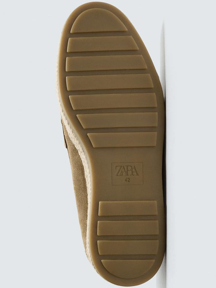 Zara Leather Casual Jute Loafer