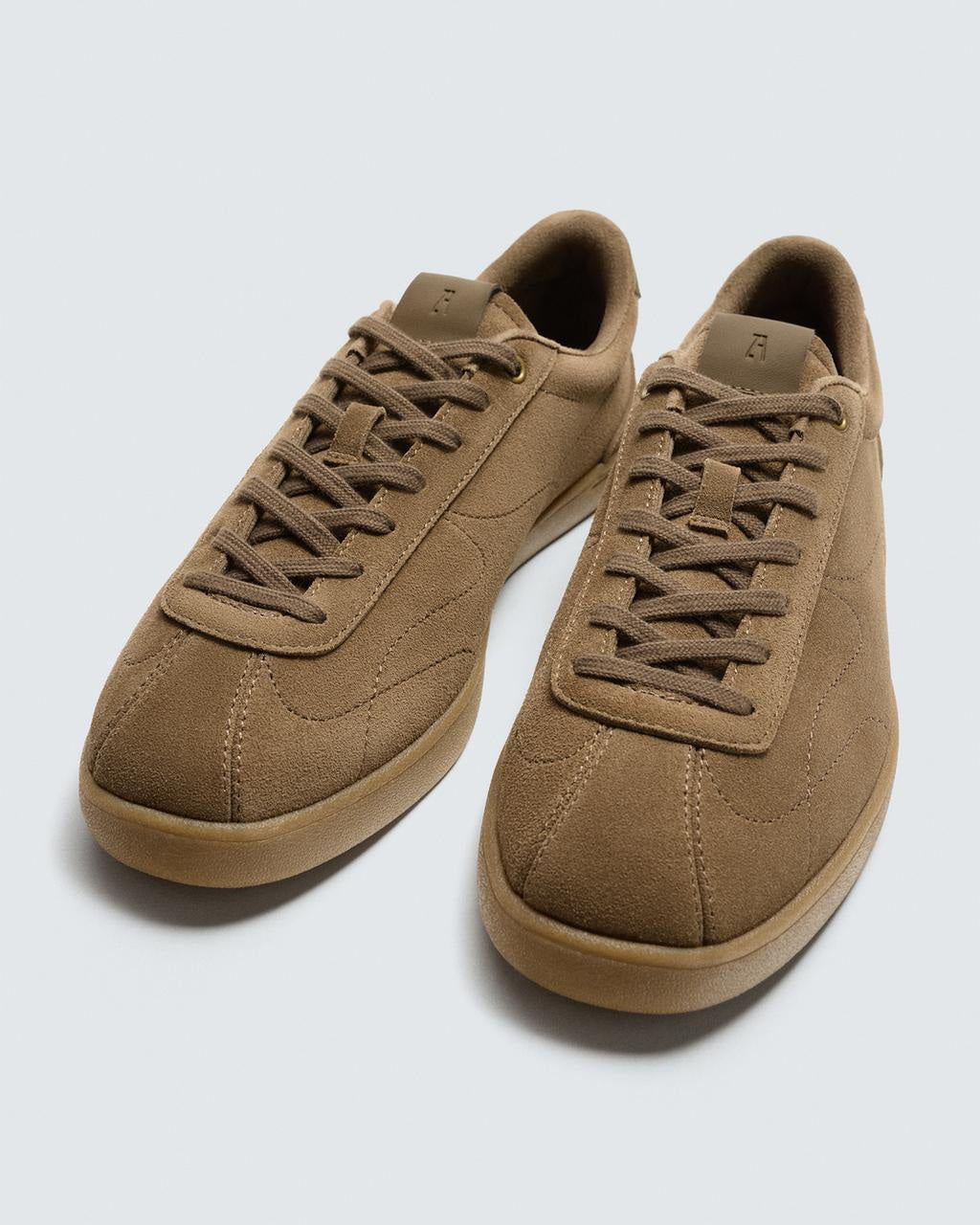 Zara Leather Trainers in Brown